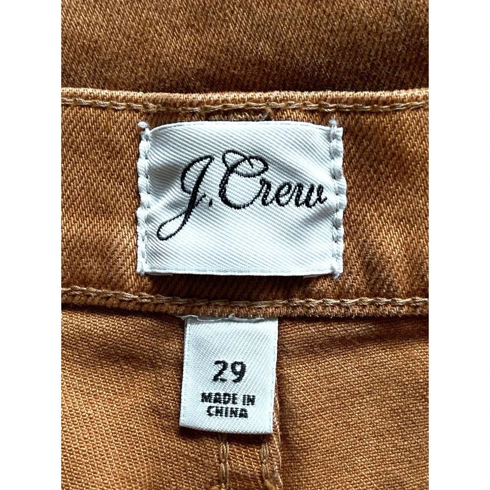 J Crew Womens Cotton Stretch Straight Leg Crop Denim Pants Size 29 Burnt Orange